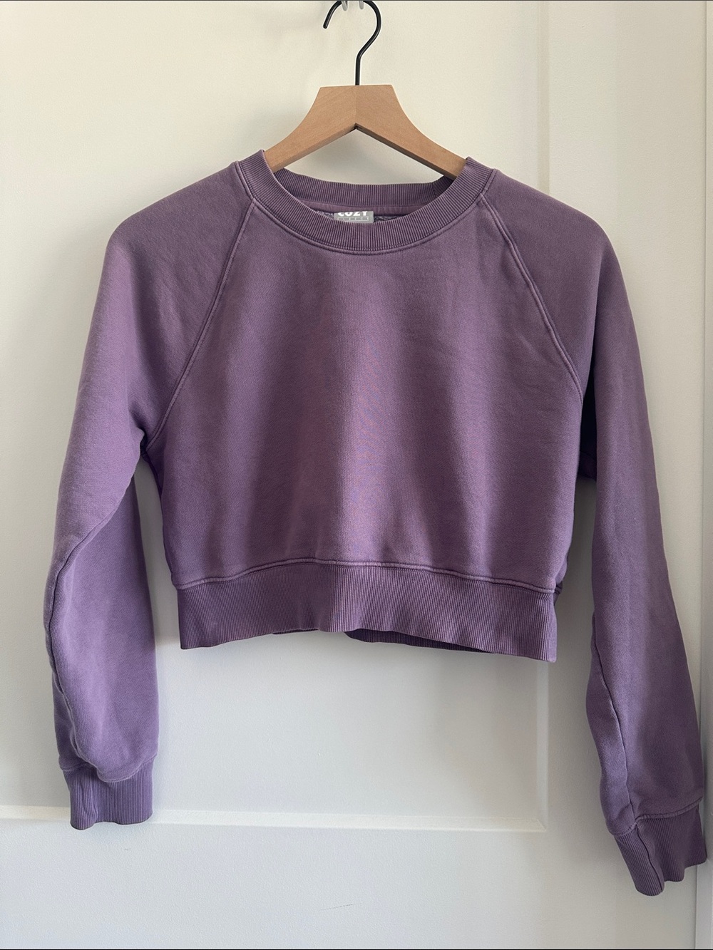 TNA cozy fleece cropped crew neck